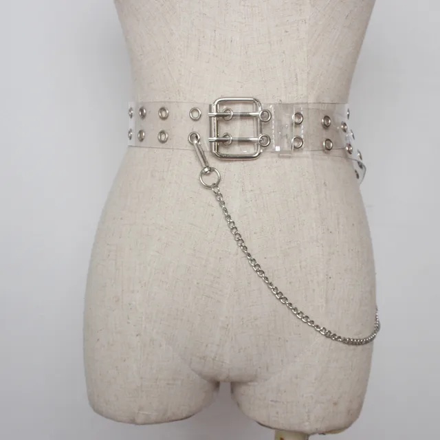 Fashionable retro plastic belt - Transparent