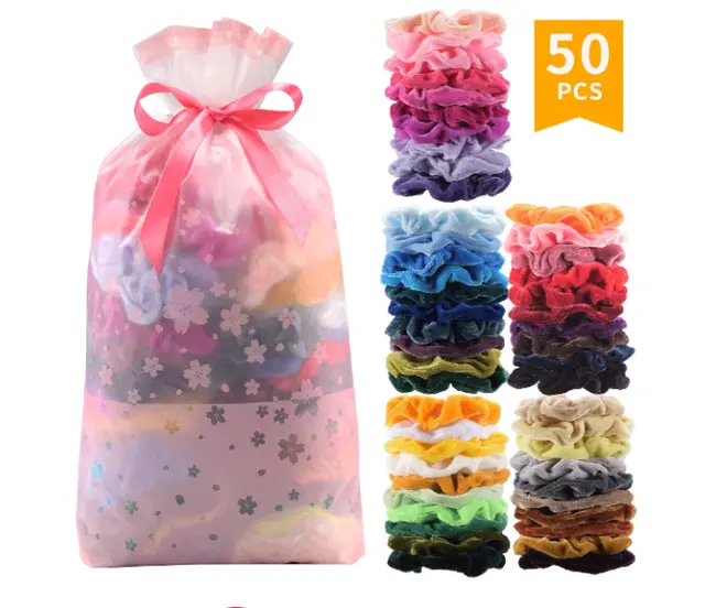 Gold velvet hair ring 50Pcs - Shop at LoveMi