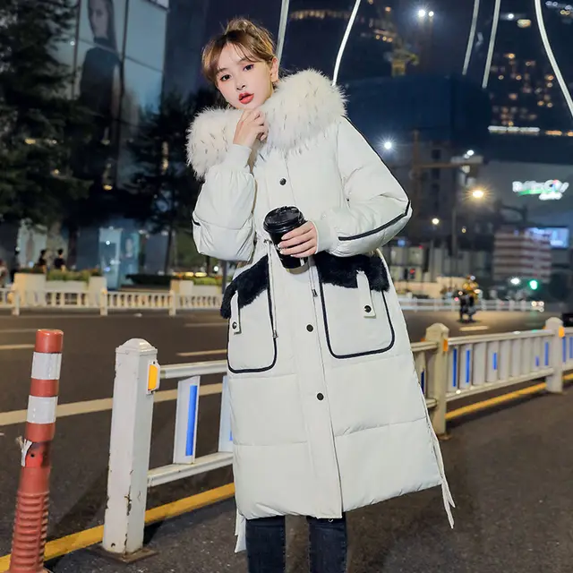 Long thick down jacket White - Shop at LoveMi