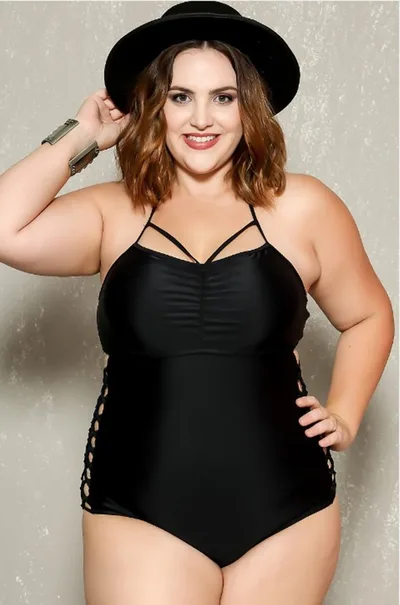Plus size one piece swimsuit Black - Shop at LoveMi
