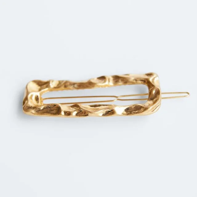 retro pleated metal hairpin Gold2 - Shop at LoveMi