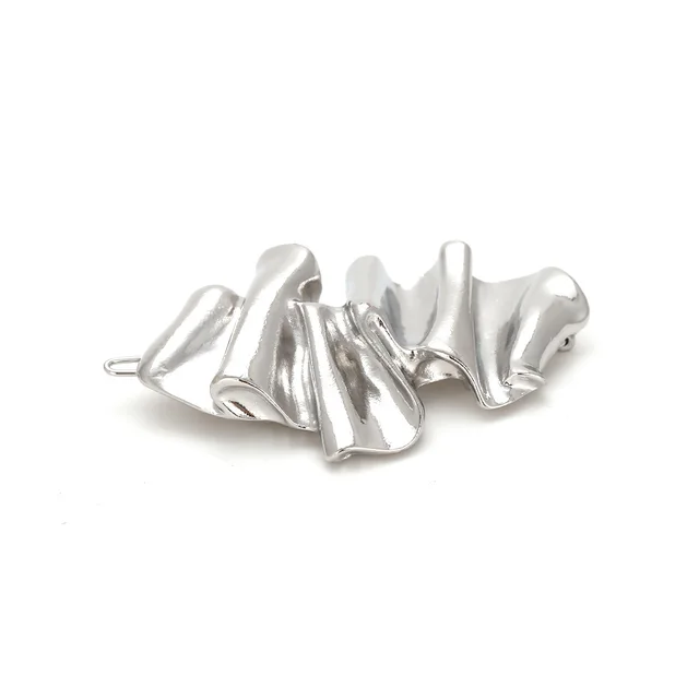retro pleated metal hairpin Silver - Shop at LoveMi