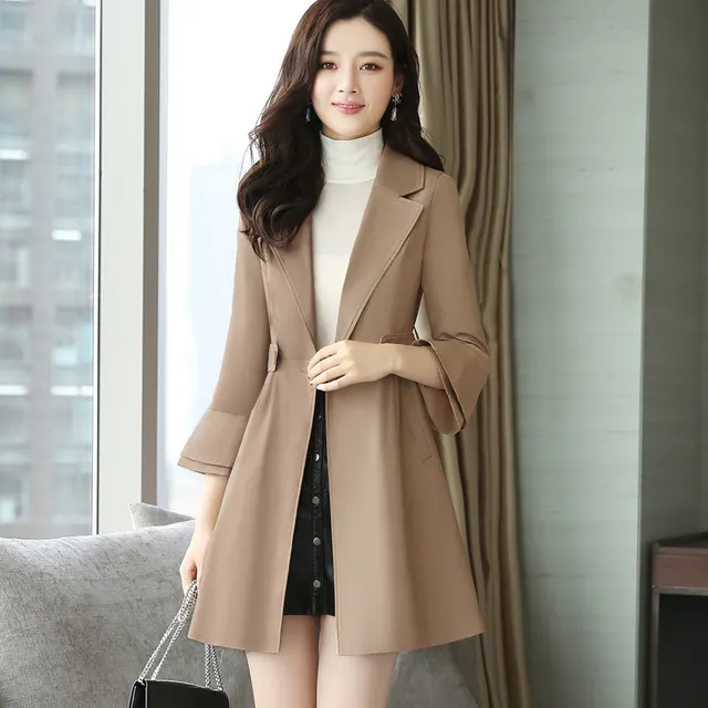 Fashion casual women's windbreaker Khaki - Shop at LoveMi