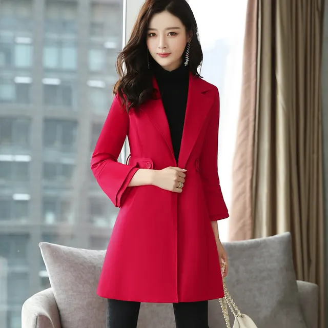 Fashion casual women's windbreaker Red - Shop at LoveMi