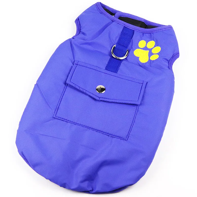 Medium and large dog padded vest - Blue - View 1