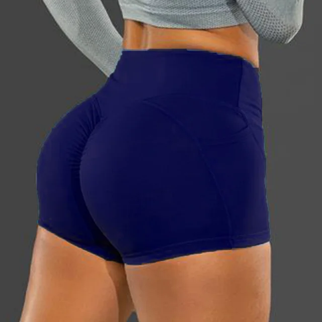 Solid Color Sporty Leggings With Pocket Lifts Dark Blue - Shop at LoveMi