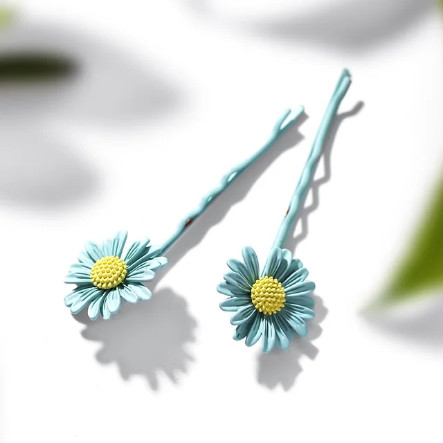 Sweet And Cute Little Daisy Hairpin Elegant And Simple Blue - Shop at LoveMi
