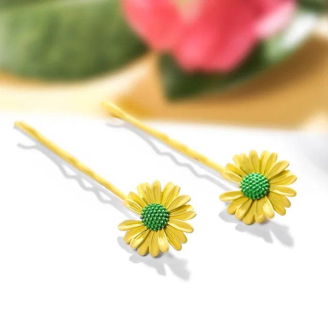 Sweet And Cute Little Daisy Hairpin Elegant And Simple Yellow - Shop at LoveMi