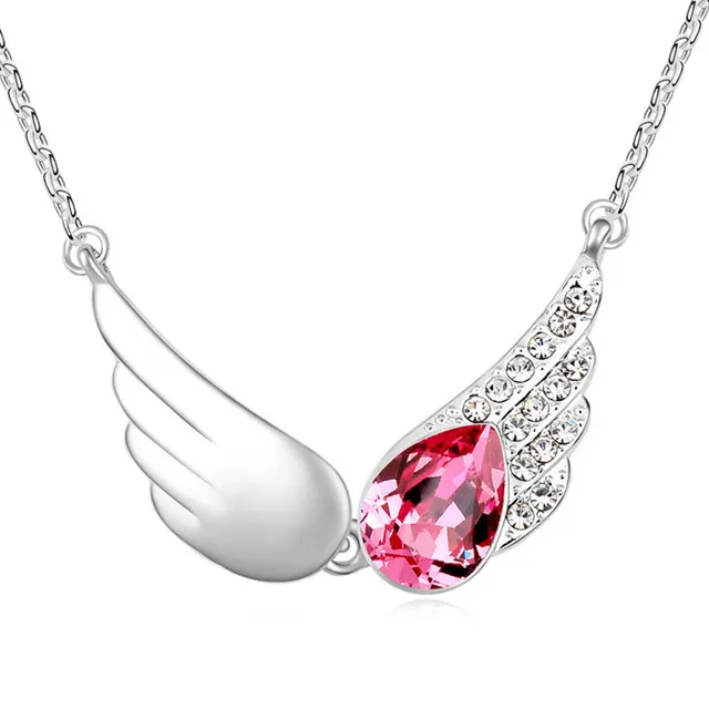 1000se Crystal Necklace Eith Austrian Elements Rose Red - Shop at LoveMi