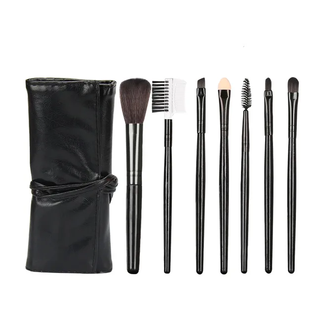 Beginner makeup brush set Leather Case Black X7 - Shop at LoveMi