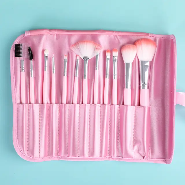Beginner makeup brush set Pink X12 - Shop at LoveMi