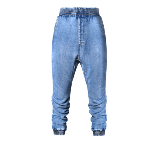 Elastic Waist Jeans Women Casual Female Cross pants Plus Size Big and Tall Women Clothes Woman Summer Jeans S2814 Blue - Shop at LoveMi