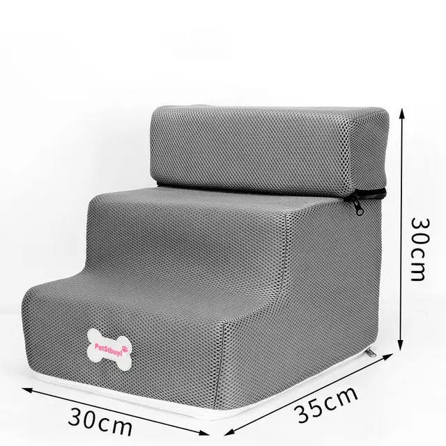 Dog Stairs Pet Climbing Ladder Sponge Steps On Bed Climbing Ladder Grey - Shop at LoveMi