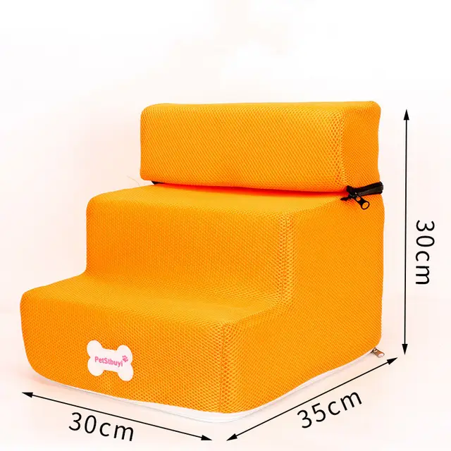 Dog Stairs Pet Climbing Ladder Sponge Steps On Bed Climbing Ladder Orange - Shop at LoveMi