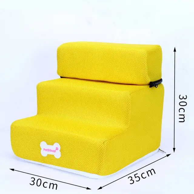 Dog Stairs Pet Climbing Ladder Sponge Steps On Bed Climbing Ladder Yellow - Shop at LoveMi
