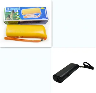 3-in-1 Anti Barking Dog Training Device Ultrasonic Dog Training Repeller LED Flashlight - 1Black1Yellow