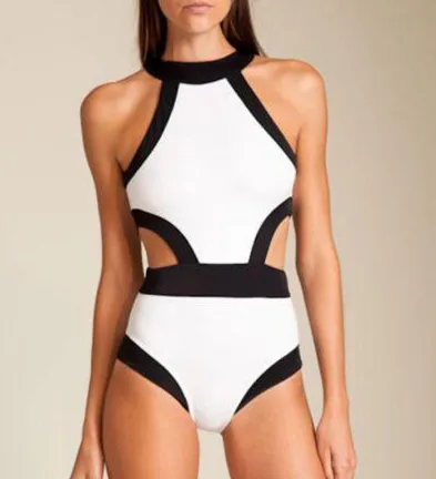 One Piece Swimsuit Swimwear Beachwear Bodysuit White - Shop at LoveMi