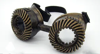 Steampunk gas mask face - 1 Golden