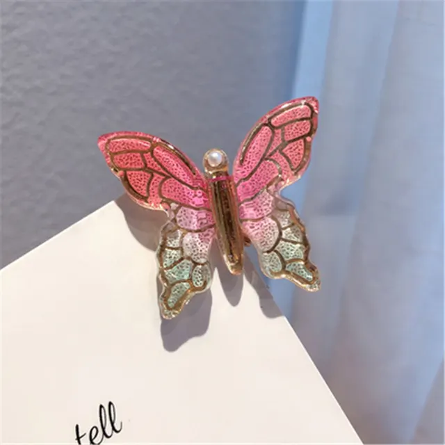 Color Butterfly Hairpin Net Red Simple Temperament Clip Headdress Hair Accessories 001 3 Style - Shop at LoveMi