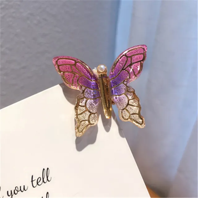 Color Butterfly Hairpin Net Red Simple Temperament Clip Headdress Hair Accessories 001 4 Style - Shop at LoveMi