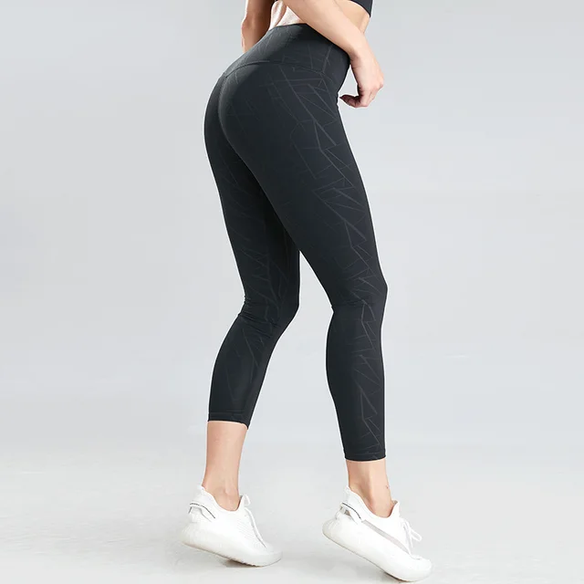 High waist female yoga pants leggings Geometric Black - Shop at LoveMi