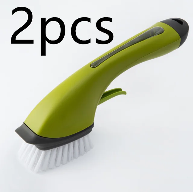 Long Handle Multifunctional Anti slip Sink Decontamination Brush Green2Pcs - Shop at LoveMi