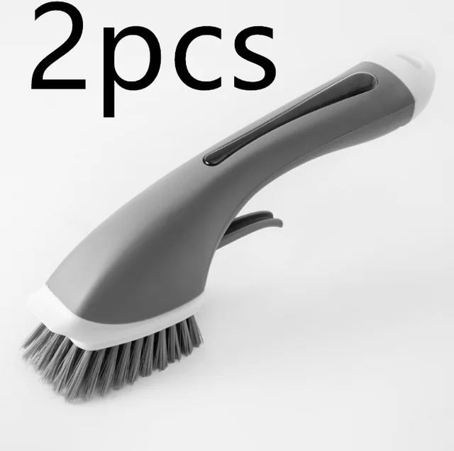 Long Handle Multifunctional Anti slip Sink Decontamination Brush Grey2Pcs - Shop at LoveMi
