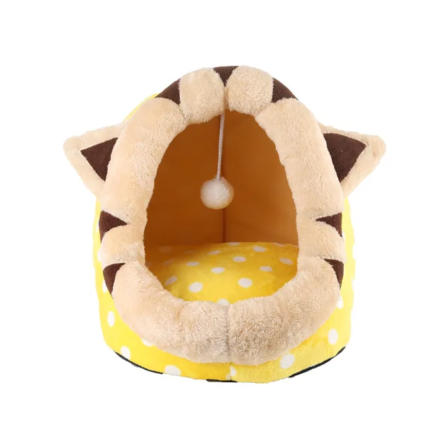 Cat Bed Indoor Soft Cats Houses Warm Cozy Cushion Bag Small Dog Removable Washable Tent Pet House Cat's Basket Pets Mat Supplies Yellow - Shop at LoveMi
