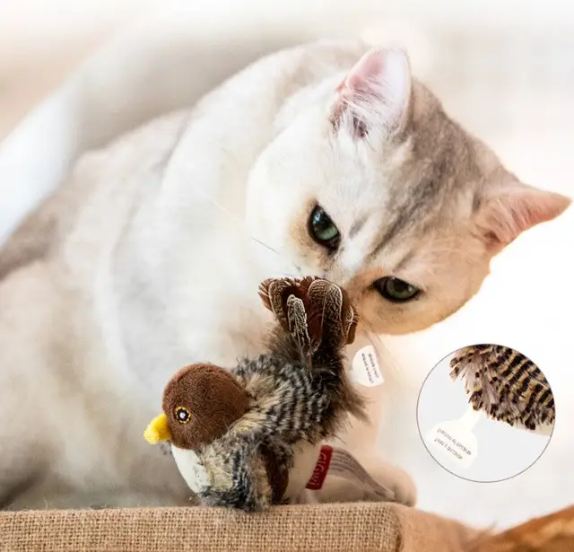 Simulation Bird Pet Cat Training Scratching Toy Dazzling Preybird - Shop at LoveMi