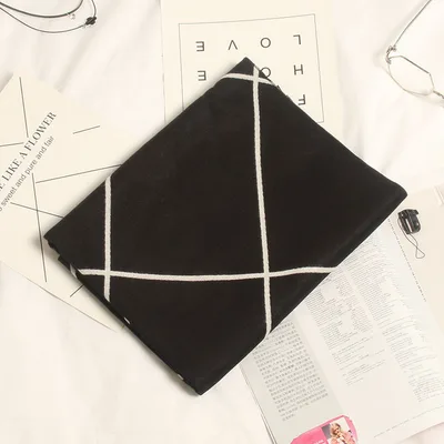 Autumn and winter double sided plaid cashmere scarf for ladies Black Beige - Shop at LoveMi