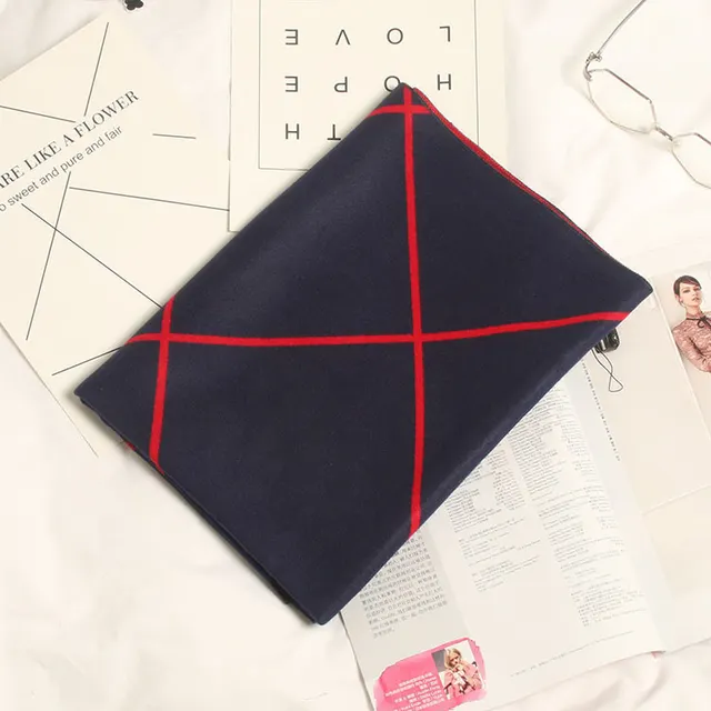 Autumn and winter double sided plaid cashmere scarf for ladies Green Red - Shop at LoveMi