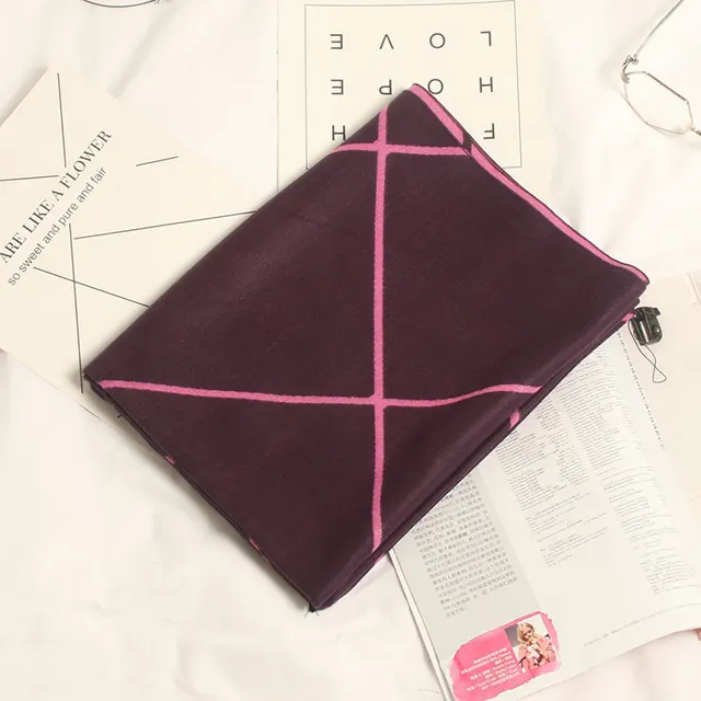 Autumn and winter double sided plaid cashmere scarf for ladies Purple - Shop at LoveMi