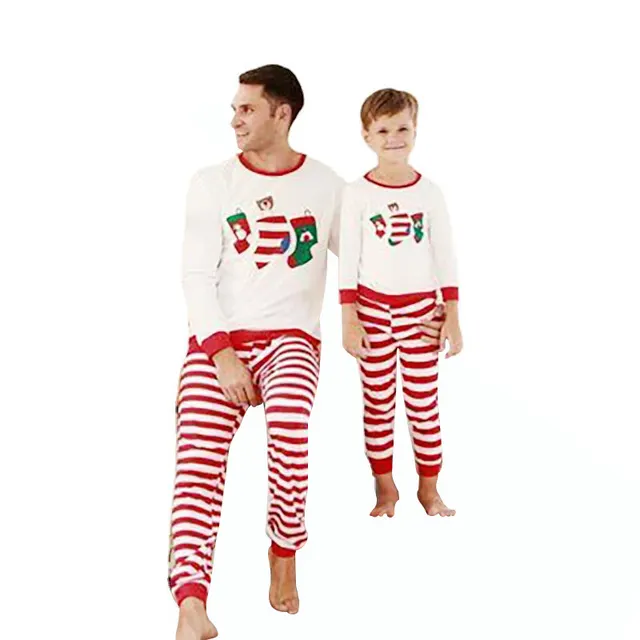 Pattern Printing Long-Sleeved Home Casual Parent-Child Suit - Red