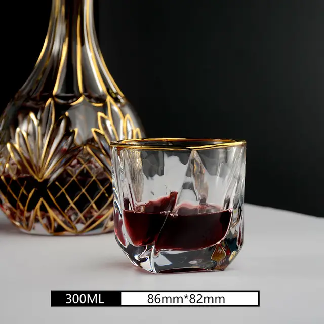 of gold crystal whiskey glass Pattern Cup 2Pcs - Shop at LoveMi