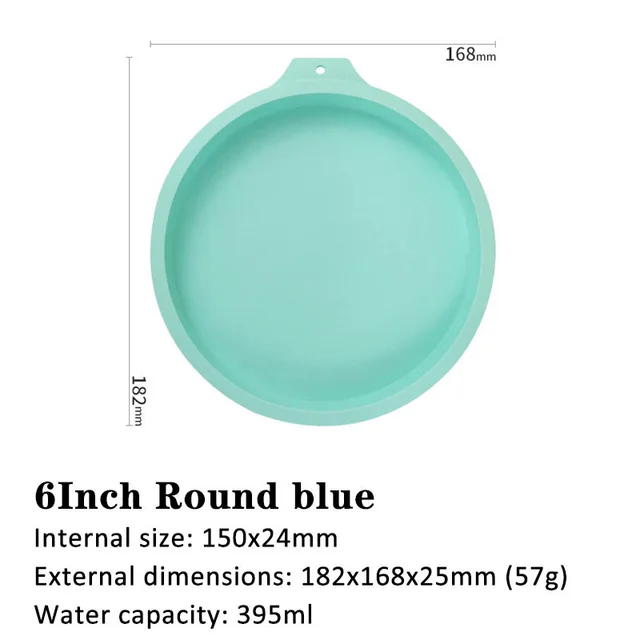 6 inch 8 inch rainbow cake baking pan - Blue