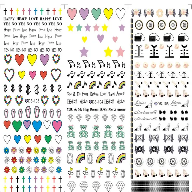 Watermark sticker decal nail sticker Ds103 - Shop at LoveMi