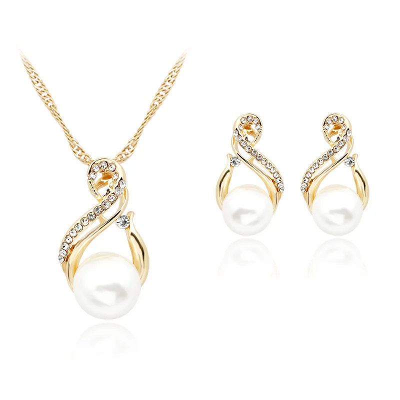 foreign trade explosion necklace, pearl necklace, earring set, Japanese and Korean popular evening necklace, bride photography accessories