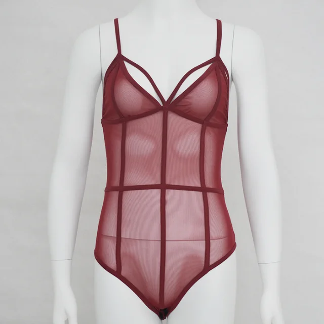 Mesh sexy onesies Claret - Shop at LoveMi