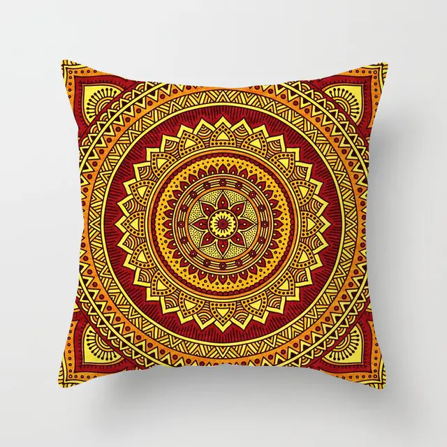 Ethnic style mandala pattern religious ceremony belief polyester pillowcase 2 Style - Shop at LoveMi