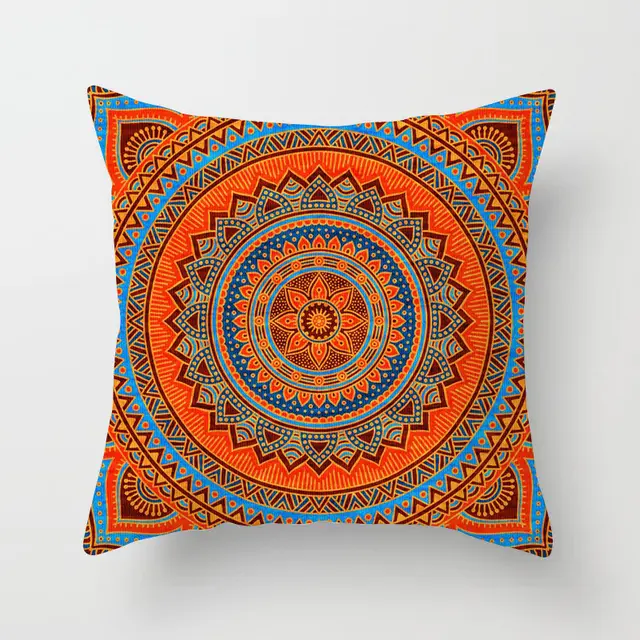 Ethnic style mandala pattern religious ceremony belief polyester pillowcase 4 Style - Shop at LoveMi