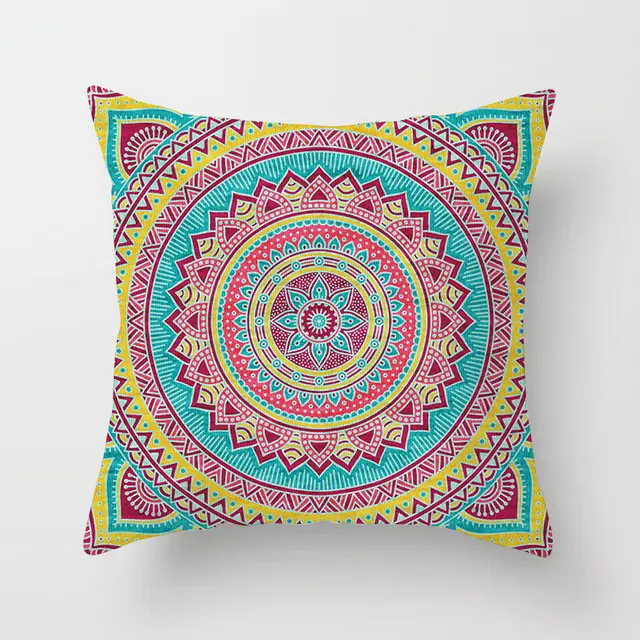 Ethnic style mandala pattern religious ceremony belief polyester pillowcase 8 Style - Shop at LoveMi