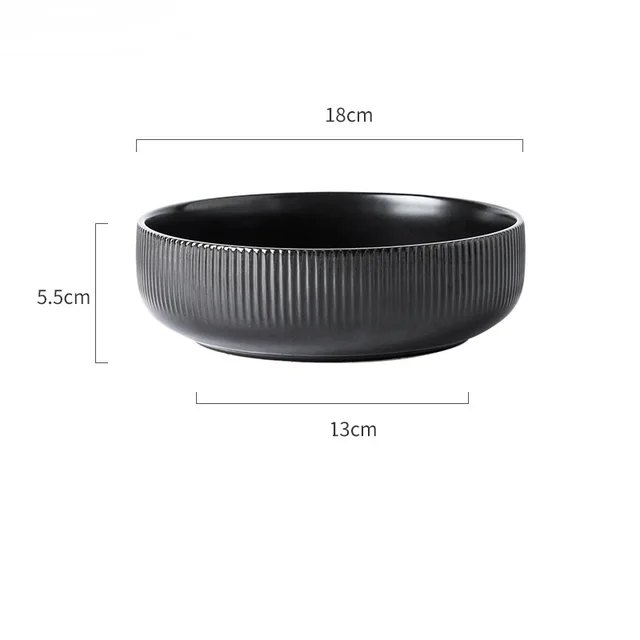 Ceramic Rice Bowl Noodle Bowl Soup Bowl Black - Shop at LoveMi