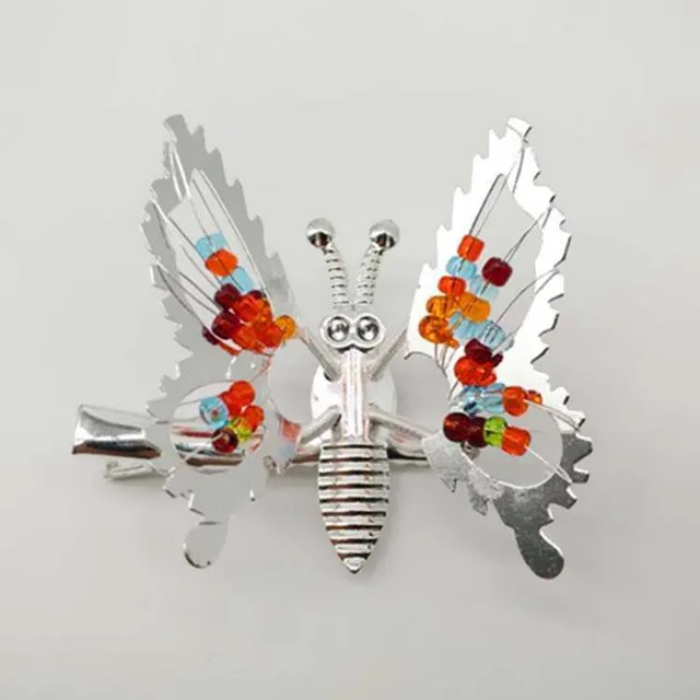 Retro 9 Moving Butterfly Women's Hairpin Silver - Shop at LoveMi