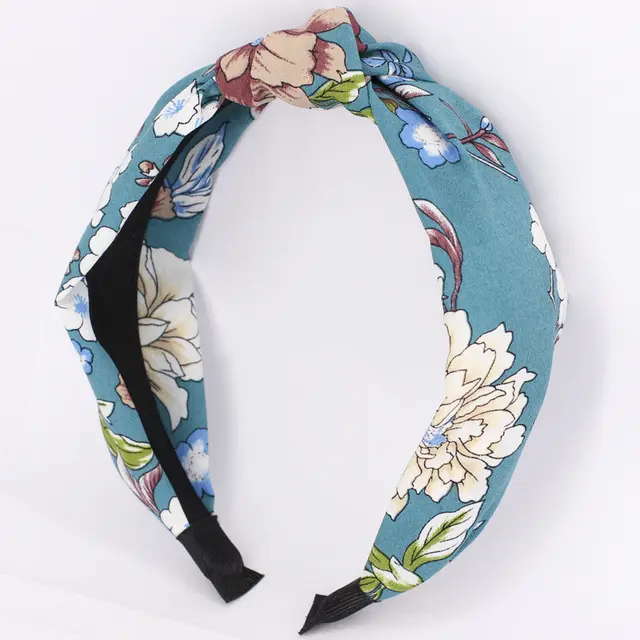 Cross Elastic Wash Hair Band Print Knotted Hair Band Green Headband - Shop at LoveMi