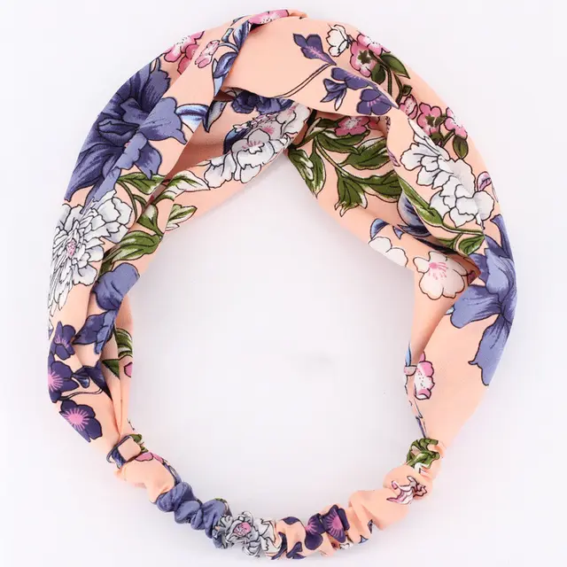 Cross Elastic Wash Hair Band Print Knotted Hair Band Pink Hair Band - Shop at LoveMi