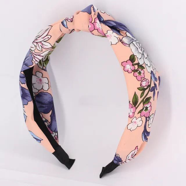 Cross Elastic Wash Hair Band Print Knotted Hair Band Pink Headband - Shop at LoveMi