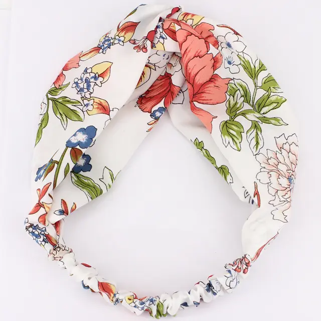 Cross Elastic Wash Hair Band Print Knotted Hair Band White Hair Band - Shop at LoveMi