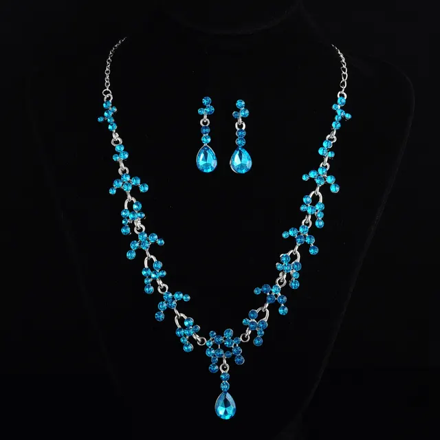 Bridal jewelry, necklace, earring set, wedding dress, jewelry accessories, fast selling pass Bule - Shop at LoveMi