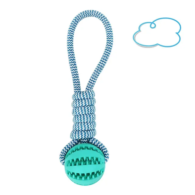 Dog Toys Balls Interactive Treat Rope Rubber Leaking Balls For Small Medium Dogs Chewing Bite Resistant Pet Tooth Cleaning Blue - Shop at LoveMi