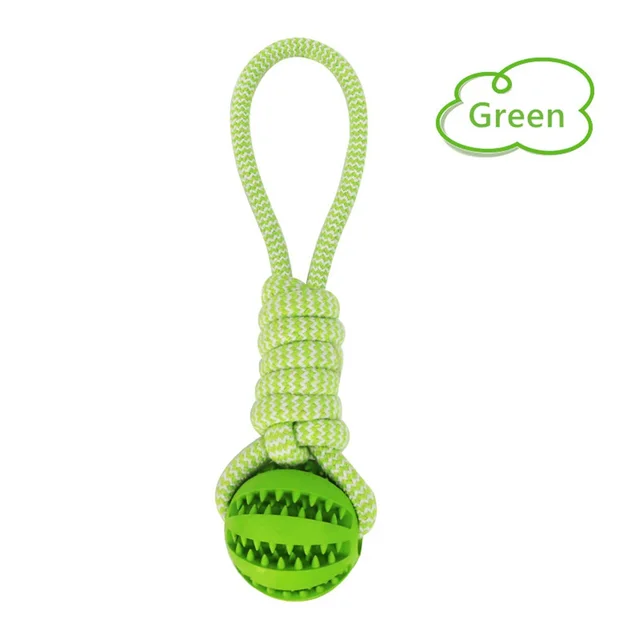 Dog Toys Balls Interactive Treat Rope Rubber Leaking Balls For Small Medium Dogs Chewing Bite Resistant Pet Tooth Cleaning Green - Shop at LoveMi